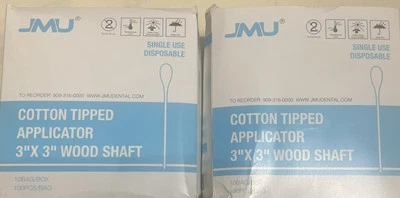 2 Box: JMU Disposable Cotton Swabs 3" Cotton Tipped Applicator 2000 Pcs