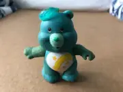 Vintage 1980's CARE BEARS Wish Bear pvc Figure Turquoise POSABLE