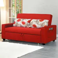 在飛比找PChome24h購物優惠-AS-蘿拉紅色布沙發床-180x89x96cm