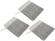 EXQUIMEUBLE Foaming and Drying Soap Holder 3pcs Sisal Soap Mesh Bag Exfoliating Reusable for Whole Grey