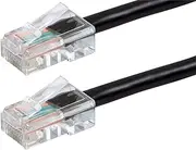 Monoprice ZerobootCat5e Ethernet Patch Cable - Network Internet Cord - RJ45, Stranded, 350Mhz, UTP, Pure Bare Copper Wire, 24AWG, 10ft, Black