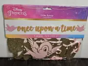 12 FOOT Disney princess Once Upon A Time Glitter Banner Pink & Gold