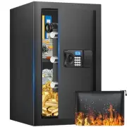 Safe Box, 3.2 Cuft Fireproof Home Safe with Fireproof Waterproof Bag, Anti-Th...