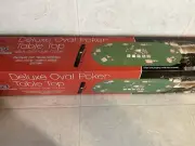 Deluxe Oval Poker Felt Table Top Roll Out Roll Up Poker Table Top