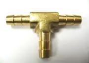 1pc Brass T Barbed Tee Fitting 1/4 Hose Air Fuel Boat MettleAir 123-4