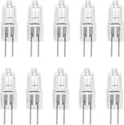 Pack of 10 - G4 Halogen Bi Pin Base 12V Light Bulb 15 Watt 12 Volt Machinery Marine Train Cabin Lighting Replacement JC Type Lightbulb AC DC Dimmable Capsule Lamp T3 Shape Industrial, Clear Lens 15W