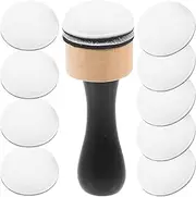 LALAFINA Kids Paint Sponges, 10pcs Craft Sponge with Wood Handle Painting Sponge Stamper Finger Paint Sponge Brush