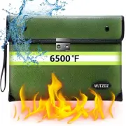 6500°F Upgraded Fireproof Money Bag with Lock,10 Layers of Heat Insulated Mat...