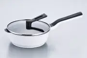 Remy Pan Mini Deep Fry Pan 20cm 2L with Glass Lid White