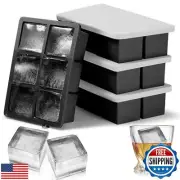 ACOOKEE Large Ice Cube Tray for Lids 4 Pack, Whiskey Big Square Ice Cube Make