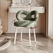 Swivel Vanity Chair with Bow Backrest - 360° Swivel, Plush Velvet Upholstery, Compact Space-Saving Design - Perfect for Bedroom, Vanity & Home Office - Comfy Accent Chair for Women & Girls