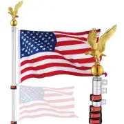 Yescom EZ GO 20ft Topper Telescopic Flagpole with Rotating Lock Outside Silver