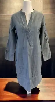 NWT Vineyard Vines Blue Chambray Tunic Shirt Dress V Neck Coastal Preppy Boho 0