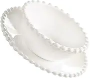 OFFSCH Elegant Ceramic Dessert Bowl and Serving Plate Pearl Design for Appetizers Salads Fruits Ice for Home Restaurant and Hotel Use