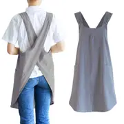 Cotton Aprons Cross Back Apron with Pockets for Kitchen Flower Shop
