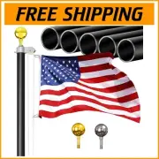 Robust 16FT Flag Pole Kit with Polyester American Flag – Ideal for All Occasions