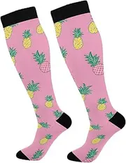 [AIXIWAWA] Sports Socks-Pineapple Cartoon 1 Pair for Women Men, Knee High Long Socks for Athletic Casual, Multicolor