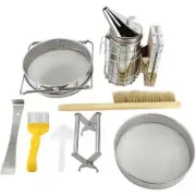 7 Pcs Beekeeping Tool Kit Including Honey Strainer, Frame Grip, J-Hook tool, ...