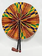 African Fabric Handmade Folding Fan, Hand-held
