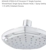 Kohler 27050-G-CP Polished Chrome 5" Showerhead 1.75GPM Hexagonal