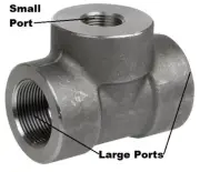 Reducing Tee 2" x 2" x 1/2" NPT Pipe Thread Forged Steel Tee 3000 T Fitting
