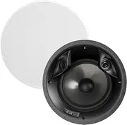 [Polk Audio] 80F/X-RT in-Ceiling 2-Way Round Surround Speakers - 8" Woofer, Dual 3/4" Tweeters | 100 Watts | The Vanishing Series Recesses into The Ceiling | Paintable Sheer Grille | White, Pair