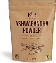 Pure Ashvagandha Powder 227 Gram | 8 oz Half Pound| Withania somnifera Rt.| Ashwagandha Powder | Indian Ginseng | Promotes Strength | Muscle Building | Men's Vitality | Stress Relief