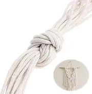 10Meters 4MM White Macrame Cotton Cord Craft Cotton Twine String, Yarn Macrame Rope for hanging Pictures Ornament DIY Craft Project Home Decorations Handmade Arts