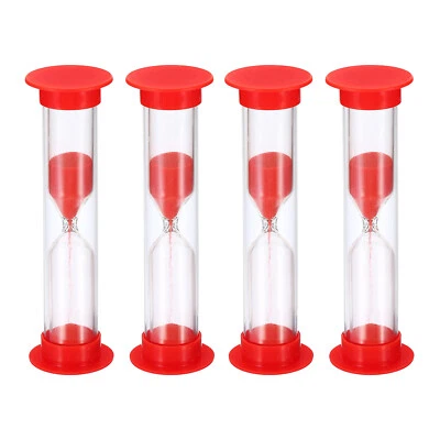 1 Minute Sand Timer, 4Pcs Small Sandy Clock, Count Down Sand Glass Red