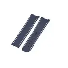 20mm Navy Blue Rubber Watch Strap For Omega Seamaster Aqua Terra