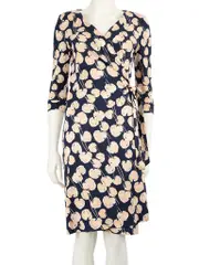 Leaf Patterned Wrap Dress
