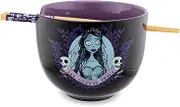 Silver Buffalo Tim Burton's Corpse Bride Emily 20-Ounce Ramen Bowl and Chopstick Set