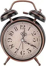 Akozon 4in Retro Alarm Clock Desktop Clock with Night Light Double Twin for Home Use Home and Family Appliance and Decor