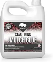 Rhino Stabilizing Mulch Glue Advanced Mulch Binder for Landscaping Pea Gravel, Rubber Mulch, and Straw Binder- Ideal for Landscape Maintenance and Adhesive Needs (1 Quart).