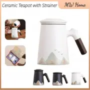 New 480mL Chinese Ceramic Teapot With Lid Strainer Handmade Giftbox Home Office