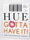 HUE Gotta Have It Control Top Sheer Cable Pantyhose Patterned Hose Black Size 3