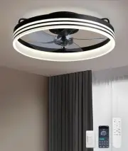 【Upgraded】 Low Profile Ceiling Fans with Lights and Remote Ultra Quiet 25 dB,