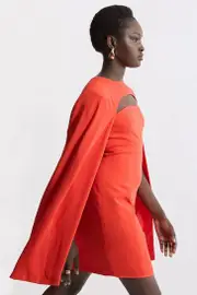 Soft Tailored Caped Mini Dress