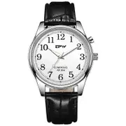 Light Up Watch Dial Full Luminous Face 40mm Easy Reader Stainless Steel Strap 3ATM Black