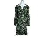 PACT Organic Cafe Crepe Tiered Dress Dark Green Size Medium drawstring waist NWT