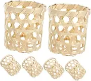 TOYANDONA 6pcs DIY Craft Basket Candle Holders Woven Table Decor for Home Bedroom Wedding Centerpieces Durable Charming Candle Holder Baskets for Unique Celebrations