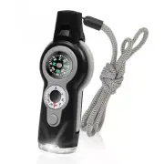 7-in-1 Emergency Survival Outdoor Whistle with Lanyard Compass Thermometer Campi