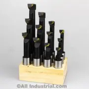 3/4" BORING BAR SET PRO QUALITY 12 PCS CARBIDE TIPPED BARS 3/4" SHANK LATHE TOOL