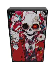 RYO Colorful Skull Reg. King Size Push-N-Open Plastic Black Cigarette Case