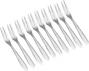 IMIKEYA 10pcs Stainless Steel Cocktail Forks Elegant Fruit Dessert Picks for Appetizers Cakes Salads Dishwasher Safe for Home Restaurant Bar Use
