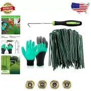 6-Inch U-Shaped Artificial Turf Pins - 200 Pack for Weed Barrier and Decoration
