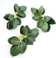 Floroom Artificial Green Leaves 35pcs Bulk Faux Silk Greenery Fake Rose