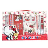 在飛比找樂天市場購物網優惠-小禮堂 Hello Kitty 豪華禮盒文具組 鐵筆盒 筆記