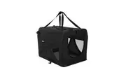 Portable Soft Dog Cage Crate Carrier L BLACK