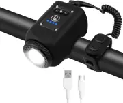 Bike Horn with Light110 dB electric Horn + Front Headlight-USB Rechargeable-NIB